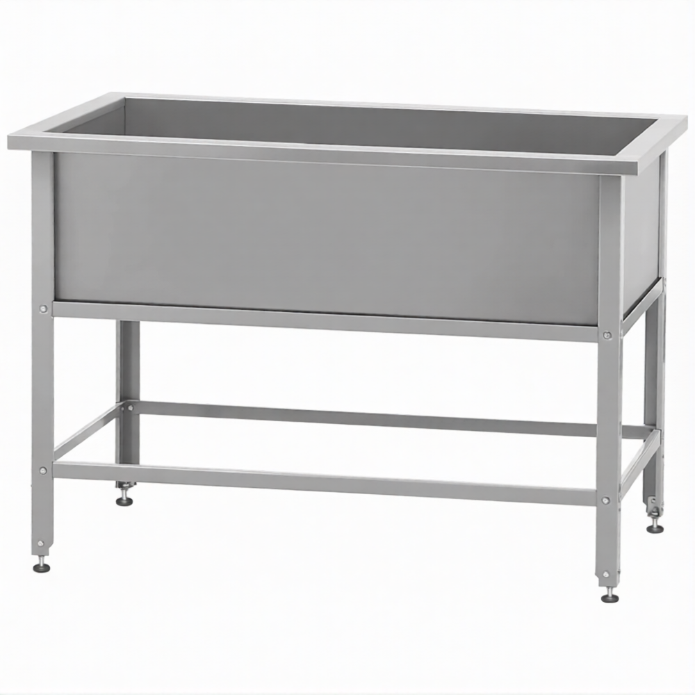 Ванна моечная ВМСн 1010  1 м/о 910х430х350 (полка с отв., борт; ножка угл.)