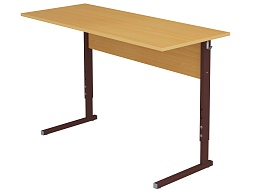 Стол школьный 2-местный 4-6 г/р регулируемый (бук, м/к коричневый, прямоугольная труба)