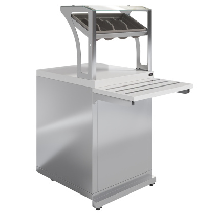 Прилавок для приборов и подносов Luxstahl ПП (С)-600 Premium (столешница из искусственного камня)