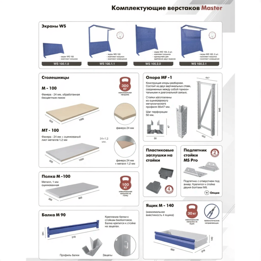 Верстак MASTER M100.MF1.MF1.103