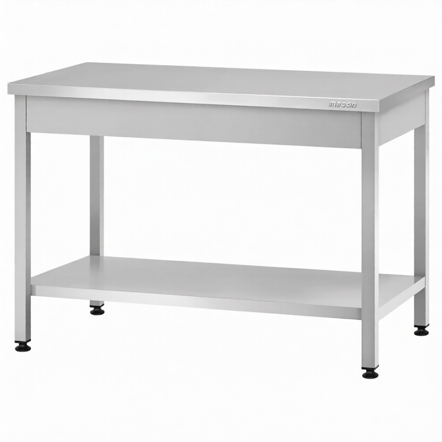 Стол производственный СПРп - 860х1200х800 «Profi Inox» (полка сплошная)