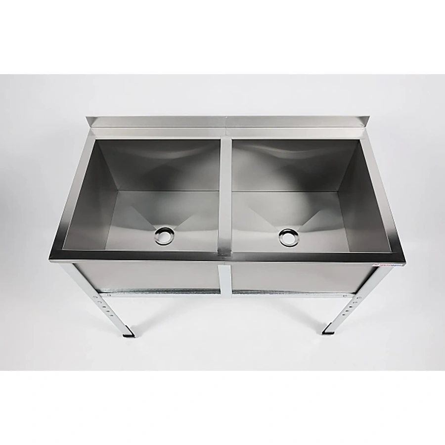 Ванна моечная двухсекционная с бортом ВМС-2/6-Б-ЭЦ