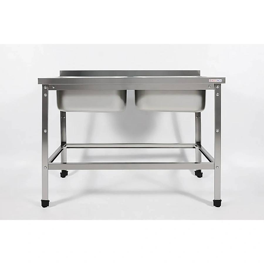 Ванна моечная двухсекционная цельнотянутая с бортом ВМЦ-2/12/7-БО-ЭН