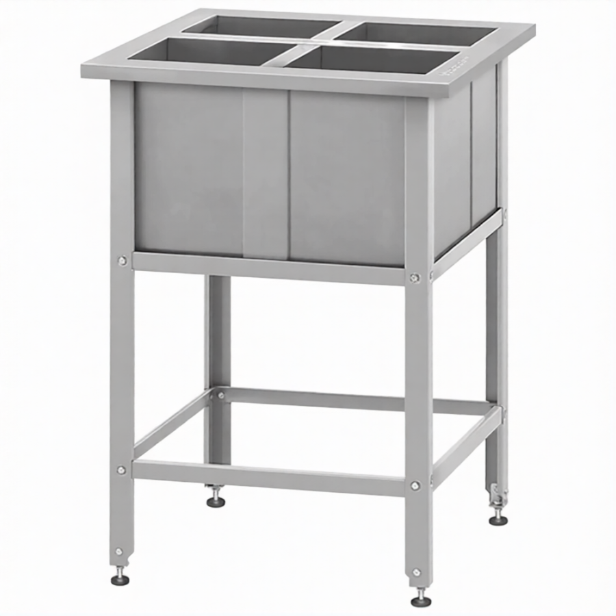 Ванна моечная для обработки яиц ВМСн 860х530х530  4 м/о (ножка угловая)