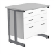 Стол-тумба СЛ-211/2.3 «Премиум» (корпус ЛДСП белый, столешница постформинг серый, каркас серый)